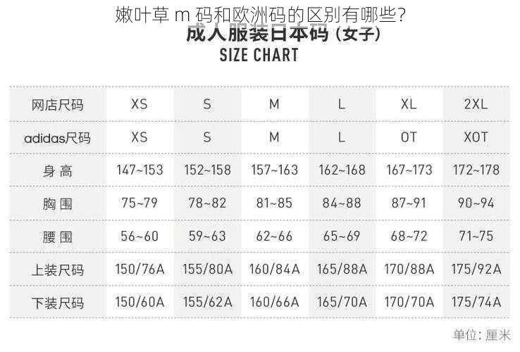 嫩叶草 m 码和欧洲码的区别有哪些？